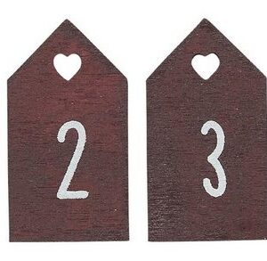 Ib Laursen Windlicht IB Laursen Advents Anhänger Set 1-4 Kerze Zahlen Holz rot Weihnachten Geschenk (4er Set Adventsanhänger)