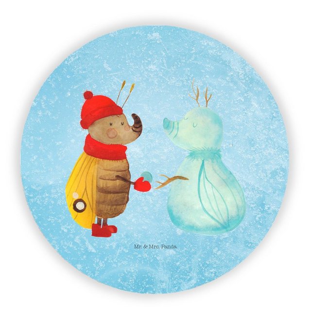 Mr. & Mrs. Panda Magnet Nachtfalter Schneemann - Eisblau - Geschenk, Advent, Notiz Magnet, W (1-St)