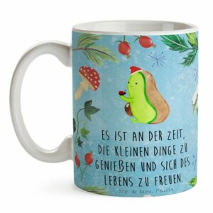 Mr. & Mrs. Panda Tasse Avocado kleine Dinge - Eisblau - Geschenk, Advent, Tee, Kaffeebecher, Keramik