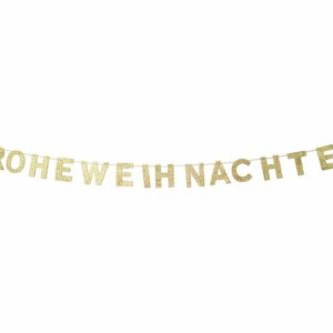 RIFFELMACHER & WEINBERGER Deko-Schriftzug Glitzer Holz Girlande "FROHE WEIHNACHTEN" 190x10 cm, Weihnachtsschmuck Advent