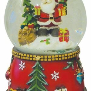 RIFFELMACHER & WEINBERGER Schneekugel Spieluhr "Weihnachtsmann mit Geschenkesack" 15cm - 71564, Advent Weihnachtsdekoration