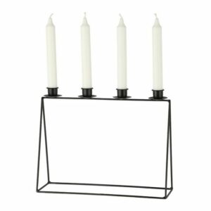 Spetebo Adventskranz Metall Advents Kerzenständer schwarz 32 cm - eckig