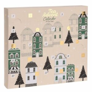 Spetebo Teebox Tee Adventskalender 2022 beige klein, Karton, Filterbeutel, Tee, (Packung, 24-tlg), Weihnachten Advent Kalender Probier Set Geschenkidee