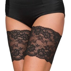 Trofe Thigh Lace Strumpfhosen Schwarz Polyamid Large Damen