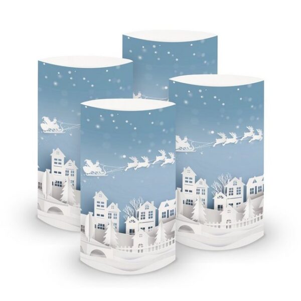 itenga Windlicht itenga 6x Windlicht klein Dorf für Weihnachten Winter Advent, 10,0 cm