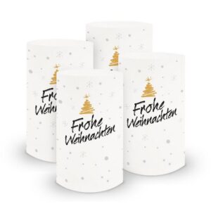 itenga Windlicht itenga 6x Windlicht klein Frohe Weihnachten für Winter Advent, 10,0 cm