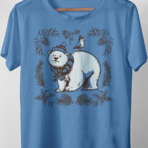 Art & Detail Shirt T-Shirt Weihnachten Design Vogel und Eisbär mit Weihnachtsmütze