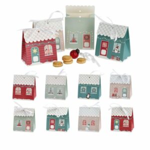 CEPEWA Adventskalender Adventskalender Haus DIY Bastelset 48tlg 24 Häuser Weihnachten