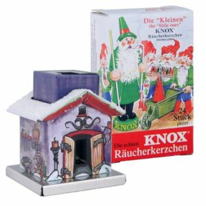 KNOX Räucherhaus Schmiede (Mini) inkl. 24 Räucherkerzen "Bunte Mischung", Räucherkerzen Größe S, Räucherhaus aus Metall