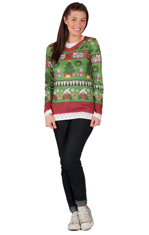 Kitschiges Damen Weihnachts Longsleeve Ugly Christmas Sweater L / 40