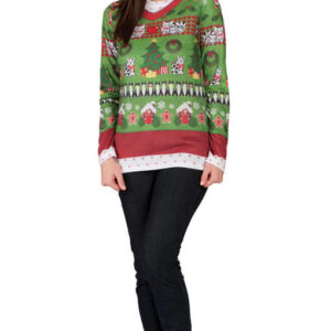 Kitschiges Damen Weihnachts Longsleeve Ugly Christmas Sweater S / 36