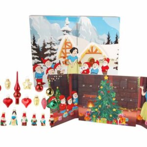 Krebs Glas Lauscha Christbaumschmuck Mini Märchen Adventskalender, 8 Figuren (Schneewittchen + 7 Zwerge), (24-tlg)