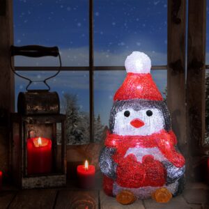 LED Acryl Figur Weihnachten Pinguin