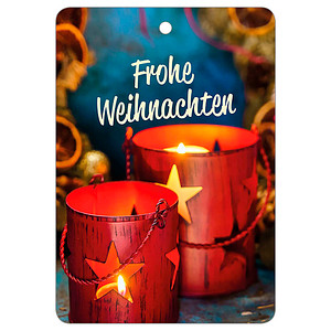 LUMA Geschenkanhänger mehrfarbig Frohe Weihnachten mit Windlicht 10 St.