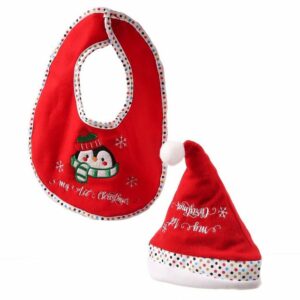 MARELIDA Lätzchen Babyset Weihnachtsmütze Lätzchen Geschenkset mein erstes Weihnachten, (1-St)