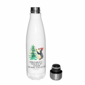 Mr. & Mrs. Panda Thermoflasche Pinguin Weihnachtsbaum - Weiß - Geschenk, Nikolaus, Weihnachten, Ther