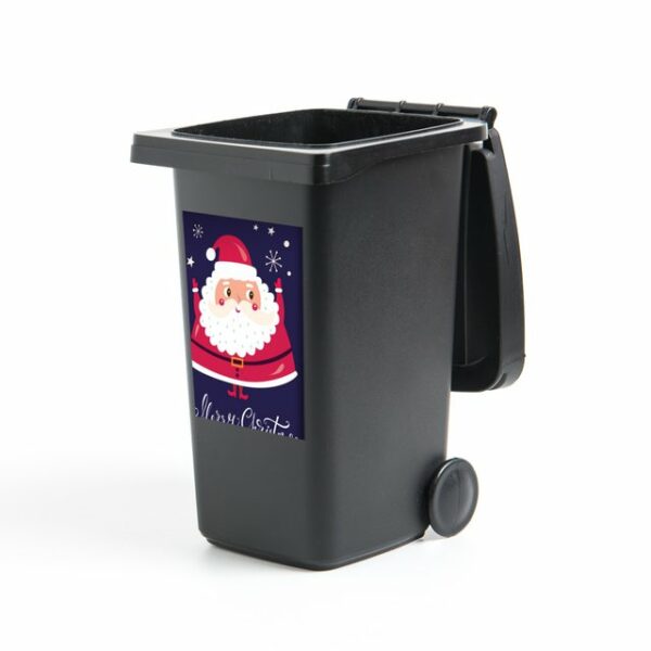 MuchoWow Wandsticker Weihnachtsmann - Weihnachten - Zitate - Frohe Weihnachten - Schnee (1 St), Mülleimer-aufkleber, Mülltonne, Sticker, Container, Abfalbehälter