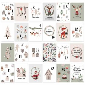 PAPIERDRACHEN Adventskalender 24 Karten Adventskalender - Geschenkidee in der Vorweihnachtszeit, zum Basteln und Verschenken