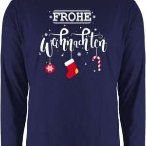 Shirtracer Rundhalsshirt Frohe Weihnachten Lettering - Weihachten Kleidung - Herren Langarmshirt weihnachtspulli herren - weihnachtsoutfit - weihnacht shirt