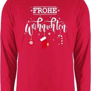 Shirtracer Rundhalsshirt Frohe Weihnachten Lettering - Weihachten Kleidung - Herren Langarmshirt weihnachtspulli - weihnachtsshirt herren - weihnatspulli