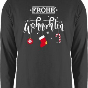 Shirtracer Rundhalsshirt Frohe Weihnachten Lettering - Weihachten Kleidung - Herren Langarmshirt weihnatspulli - weihnachtspulli schneeflocken - longshirt weihnachten