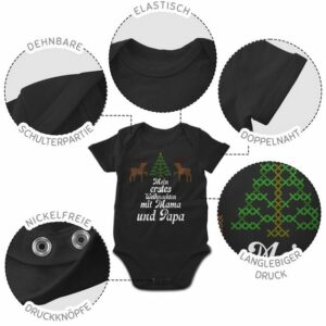 Shirtracer Shirtbody Ugly sweater - Mein erstes Weihnachten - Rentiere Weihnachten Kleidung Baby