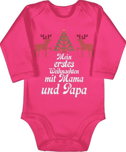 Shirtracer Shirtbody Ugly sweater - Mein erstes Weihnachten - Rentiere Weihnachten Kleidung Baby