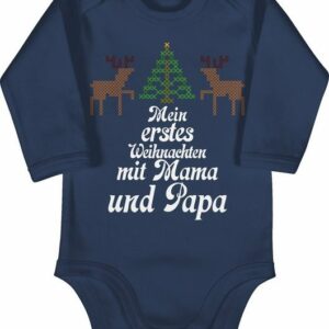 Shirtracer Shirtbody Ugly sweater - Mein erstes Weihnachten - Rentiere Weihnachten Kleidung Baby