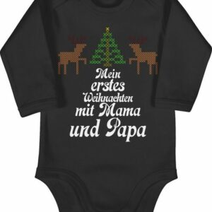 Shirtracer Shirtbody Ugly sweater - Mein erstes Weihnachten - Rentiere Weihnachten Kleidung Baby