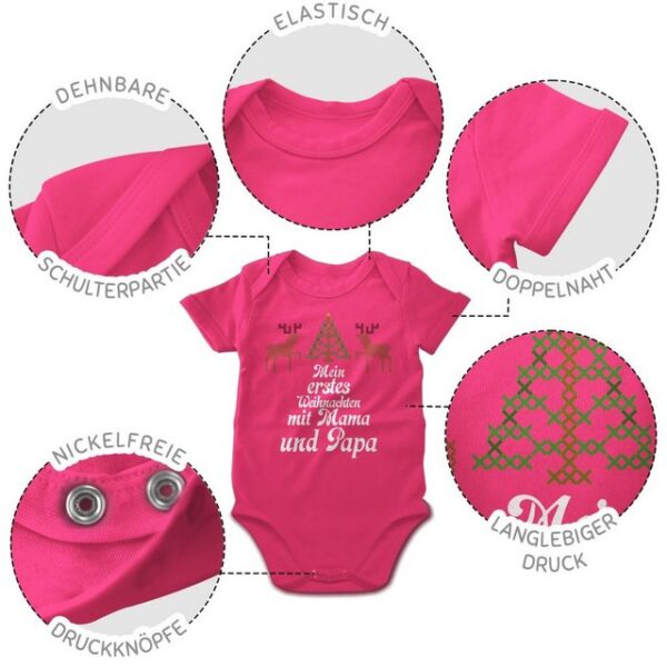 Shirtracer Shirtbody Ugly sweater - Mein erstes Weihnachten - Rentiere Weihnachten Kleidung Baby