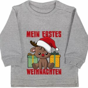 Shirtracer Sweatshirt Mein erstes Weihnachten mit Rentier Weihnachten Kleidung Baby