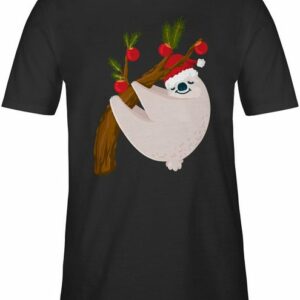 Shirtracer T-Shirt Faultier Weihnachten - Weihachten Kleidung - Herren Premium T-Shirt faultier t shirt - weihnachts tshirt herren lustig - weihnachtsshirt