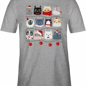 Shirtracer T-Shirt Katzen zu Weihnachten - Weihachten Kleidung - Herren Premium T-Shirt weihnachts t shirt herren - tshirt mann weihnachten - katzenbesitzer