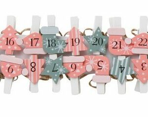 Spetebo befüllbarer Adventskalender Adventskalenderclips 1-24 - Farbe: grün / pink, zum Befüllen