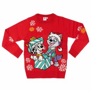 United Labels® Sweatshirt Paw Patrol Weihnachtspullover für Kinder - Marshall und Everest Rot