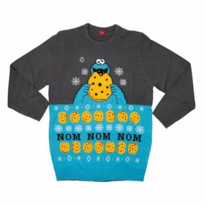 United Labels® Weihnachtssweatshirt Sesamstraße Weihnachtspullover Unisex - Krümelmonster Grau Blau