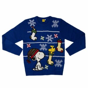 United Labels® Weihnachtssweatshirt The Peanuts Weihnachtspullover Unisex - Snoopy Blau