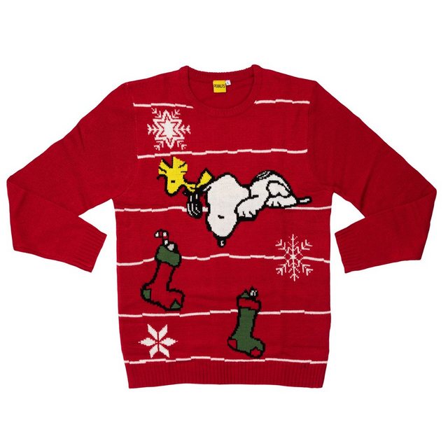 United Labels® Weihnachtssweatshirt The Peanuts Weihnachtspullover Unisex - Snoopy Rot