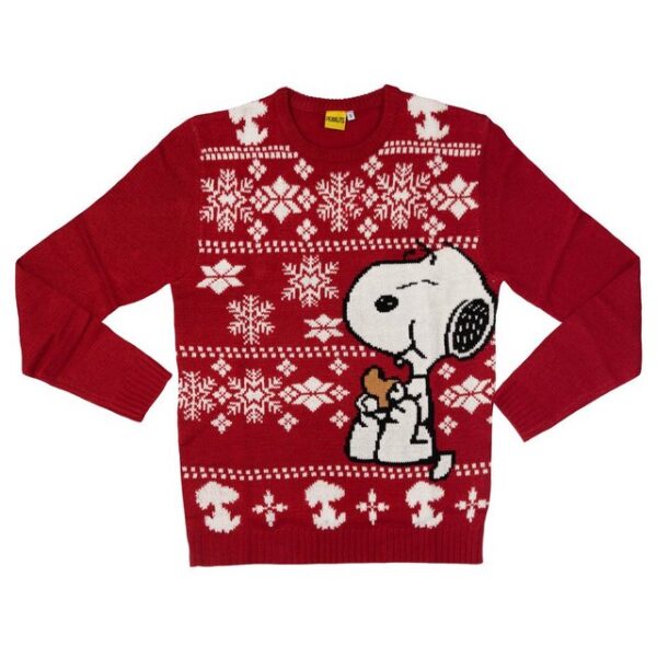 United Labels® Weihnachtssweatshirt The Peanuts Weihnachtspullover Unisex - Snoopy Rot