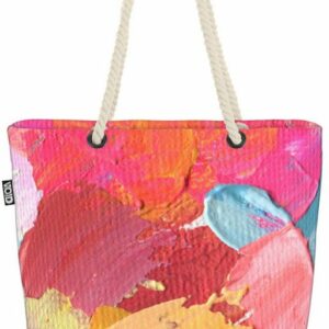 VOID Strandtasche (1-tlg), Acrylfarben Beach Bag Kunst Farben Malen Bunt Grafisch gemustert Muster Basteln