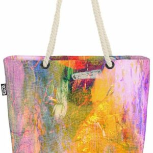 VOID Strandtasche (1-tlg), Farbspiel Beach Bag Kunst Farben Malen Bunt Grafisch gemustert Muster Basteln