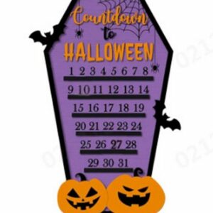 XDeer Adventskalender Holz Halloween Adventskalender 2023 Halloween Deko,Halloween Countdown, Kalender für die kommenden 31 Tage Halloween Party Heimdekor