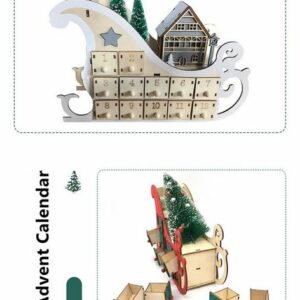 XDeer befüllbarer Adventskalender Interessante Weihnachtskalender,perferkte und coole Geschenke, Aus Holz,mit stimmungsvoller LED-Beleuchtung