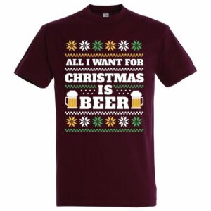 Youth Designz Print-Shirt Herren T-Shirt ALL I WANT FOR CHRISTMAS IS BEER mit lustigem Weihnachten & Bier Spruch