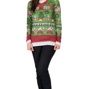 Kitschiges Damen Weihnachts Longsleeve  Ugly Christmas Sweater L / 40