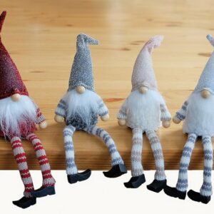 matches21 HOME & HOBBY Dekofigur Kantenhocker Wichtel Bart Weihnachten Figuren 4er 25 cm (4 St)