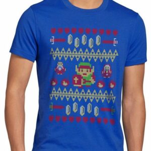 style3 Print-Shirt Herren T-Shirt Link Ugly Christmas Sweater strick pulli weihnachten zelda xmas