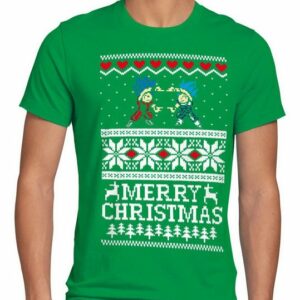style3 Print-Shirt Herren T-Shirt Merry Christmas Goku Vegeta Weihnachten Ball Geschenk Dragon Son