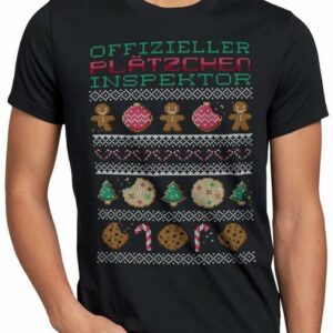 style3 Print-Shirt Herren T-Shirt Plätzchen Inspektor Ugly Sweater weihnachtsmarkt pfefferkuchen x-mas pulli