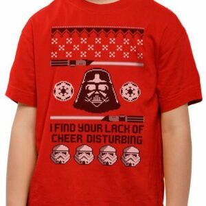 style3 Print-Shirt Kinder T-Shirt Lack of Cheer Ugly Sweater T-Shirt für vader sith lichtschwert x-mas pulli weihnachtsbaum